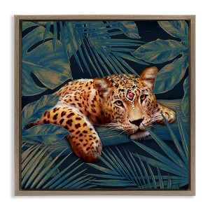 Stupell Industries Tropical Leopard with Glitz Gem, 18" x 18" - 1 of 4