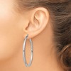 Black Bow Jewelry 3mm, Sterling Silver, Classic Round Hoop Earrings - 52mm (2 Inch) - 3 of 4