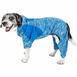 Pet Life (R) Active 'Downward Dog' Heathered Performance 4-Way Stretch Two-Toned Full Body Warm Up Hoodie - 1 of 4