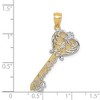 Black Bow Jewelry 14k Yellow Gold & White Rhodium Plated I love You Key Pendant, 13mm - 4 of 4