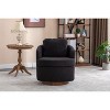 CAVINAS Boucle Swivel Accent Chair with Ergonomic Design and Solid Wood Base, 360-Degree Rotating Comfy Armchair - 4 of 4