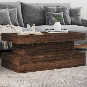 vidaXL Coffee Table Brown Oak Engineered Wood 35.4 x 19.7 x 15.7 in - 1 of 2