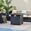 Tangkula 32 Inch Patio Propane Gas Fire Table 50,000 BTU Square Fire Pit Table w/ Clear Glass Rocks & PVC Protective Cover - 2 of 4