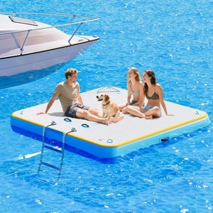 AMERLIFE Inflatable Floating Dock with Non-Slip Surface, Detachable Ladder - 1 of 4