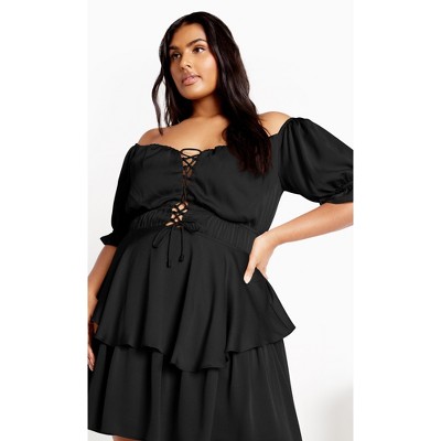 Women's Plus Size Nia Dress - black | CITY CHIC