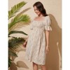 Women's Maternity Dress Floral Square Neck A Line Fashion Dress Short Sleeves Maternity Dress for Photography - 2 of 4