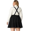 Agnes Orinda Women's Plus Size Faux Suede Overall A-Line Flared Skater Mini Skirt - 4 of 4
