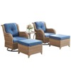 Gymojoy Outdoor Swivel Chair with Ottoman High Back Glider Chair with Soft Cushion - 3 of 4