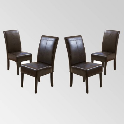 Set of 4 Pertica T-stitch Dining Chairs Chocolate Brown - Christopher Knight Home