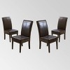 Set of 4 Pertica T-stitch Dining Chairs Chocolate Brown - Christopher Knight Home: Upholstered, Transitional Style - 2 of 4