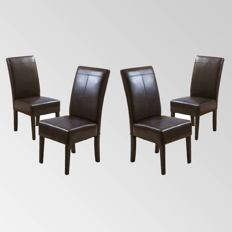 Set of 4 Pertica T-stitch Dining Chairs Chocolate Brown - Christopher Knight Home, 1 of 6