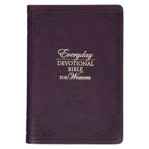 NLT Holy Bible Everyday Devotional Bible for Women New Living Translation, Vegan Leather, Purple Debossed - (Leather Bound) - 1 of 1
