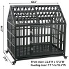 LAOTIES Heavy Duty Dog Crate,Escape-Proof Large Kennel With Lockable Wheels,Removable Trays,Front And Roof Doors,Indoor And Outdoor Use - 2 of 4