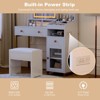 Vanity Desk with Lighted Mirror, Power Outlet, 2 Drawers, Cabinet & Open Storage Shelves, Large Makeup Table for Bedroom - 4 of 4