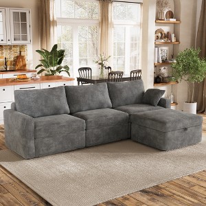 Dyonery Oversized Modular Sectional Sofa, Large L Shaped Sleeper Couch for Living Room, Convertible Modular Couch with Storage Ottoman - 1 of 4