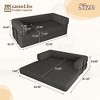 MOONMISS Corduroy Convertible Sleeper Sofa Bed with Fixed-Shape Frame, Floor Sofa Lounge Couch for Living Room Bedroom - 2 of 4