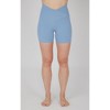 Yogalicious Womens 2 Pack Lux Crossover Front V-Back Elastic Free High Waist 5" Bike Short and Lux Everyday Elastic Free High Waist 5" Bike Short - 2 of 4