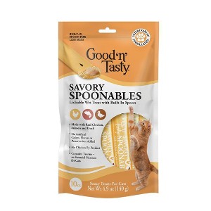 Good 'n' Tasty Spoonables Chicken, Duck and Salmon Flavor Cat Treats - 4.9oz/10ct - 1 of 4