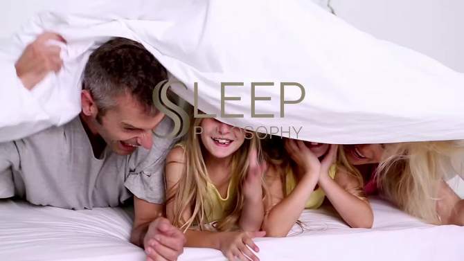 Cotton Sateen Down Alternative Comforter Level 1 Warm 3M Thinsulate Year Round Warmth (Twin) White, 2 of 12, play video