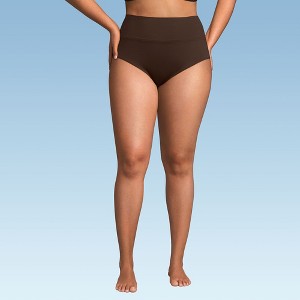 Lands' End Women's Chlorine Resistant Pinchless High Waisted Bikini Bottoms - 1 of 3