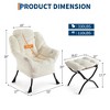 Lazy Chair with Ottoman, Modern Lounge Accent Chair,Leisure Sofa Armchair with Footrest,Reading Armchair with Side Pocket - 3 of 4