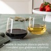 over&back Set of 4 13oz Clear Modern Contemporary Stemless Mouth-Blown Glassware Clear: Dishwasher-Safe, Lead-Free, Cold Beverages - 4 of 4