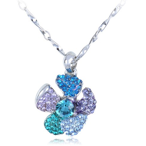 Anna-Kaci Women's Swarovski Crystal Elements Pendant Necklace with Blue Starfish Design, Gold Tone Chain, Adjustable Length, Adds Sparkle - Starfish - image 1 of 4