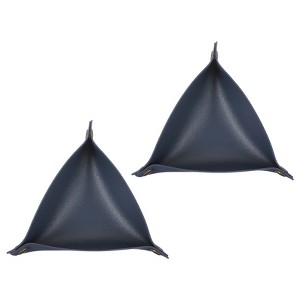 Unique Bargains PU Leather Anti-Slip Triangle Key Jewelry Valet Tray 6.7" x 6.7" 2 Pcs Dark Blue - 1 of 4