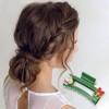 Unique Bargains Christmas Hair Clips Square Old Man Gift Box for Christmas 3.35"x1.77"x1.57" Green 1 Pc - 2 of 4