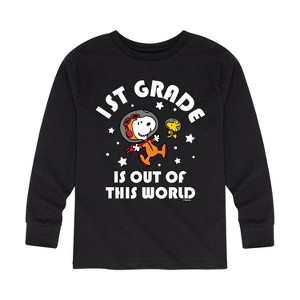 Boys' - Peanuts - 1st Grade is Out of This World Long Sleeve Graphic T-Shirt - 1 of 4