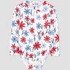 Carter's Just One You® Baby Girls' 4th of July Floral One Piece Rash Guard - Red/White/Blue - 2 of 4