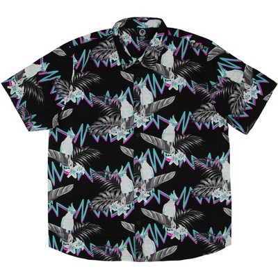 Neff Men's Birds And Feathers Hawaiian Print Button-down Collared Shirt 