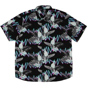 Neff Men's Birds And Feathers Hawaiian Print Button-Down Collared Shirt Adult