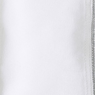 Set of 4 White Cotton Napkins with Silver Trim