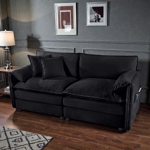 Mshliw Oversized Chenille Loveseat Sofa, 75.6" Deep Seat 2-Seater Cloud Couch, Modern Comfy Upholstered Love Seat for Living Room Bedroom Apartment - 1 of 4