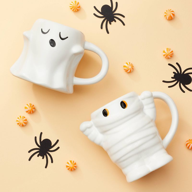 12oz Halloween Stoneware Ghost Figural Mug - Spritz&#8482;, 2 of 10