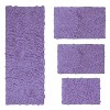 Bell Flower Collection Tufted Bath Rugs, Extra Soft and Absorbent, Non-Slip Bath Mats, Machine Washable Bathroom Mats, 4 Pcs Set with Runner, Purple - 2 of 4