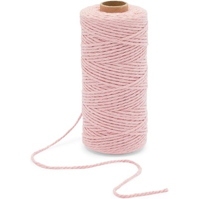 Bright Creations Light Pink Macrame Cotton Cord, Knitting Rope Arts and Crafts Supplies (3mm, 164 Yards)