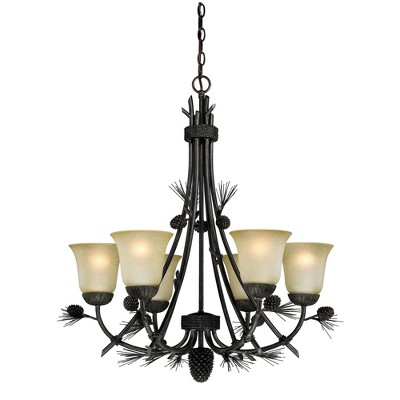 Vaxcel Sierra 6 - Light Chandelier in  Black Walnut