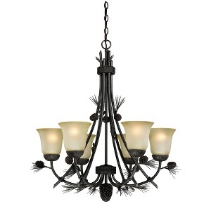 Vaxcel Sierra 6 - Light Chandelier in  Black Walnut - 1 of 4