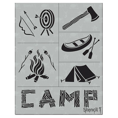 Stencil1 Camp Multipack 6ct - Stencil 8.5" x 11"