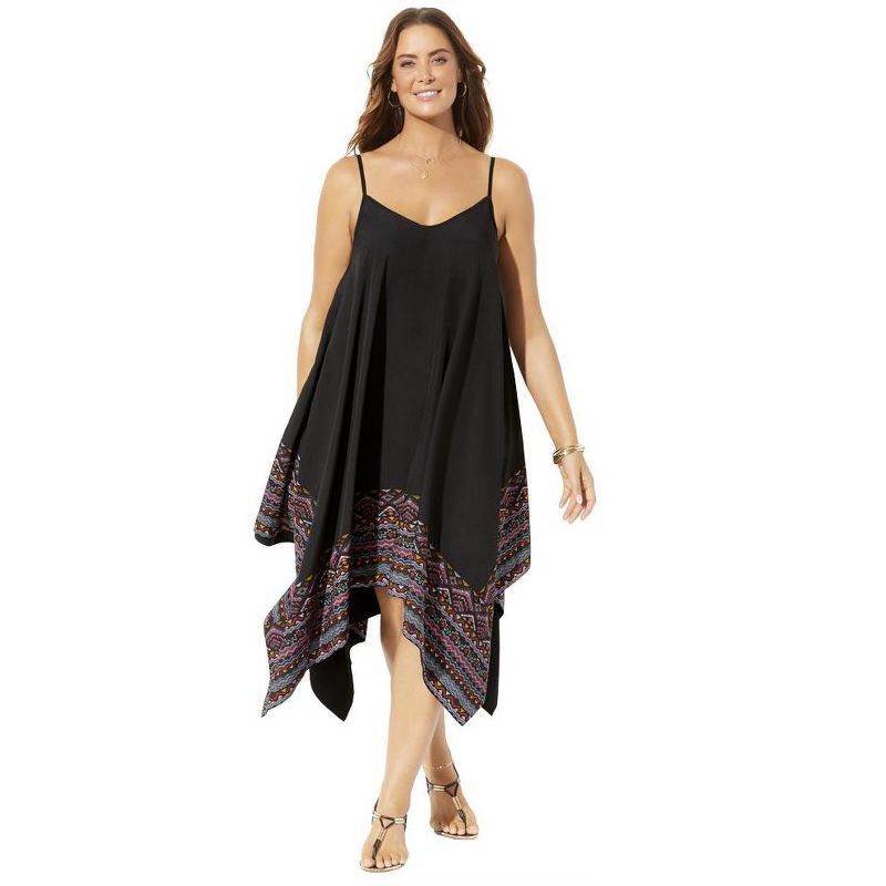 Swimsuits for All Women's Plus Size Diane Handkerchief Cover Up Dress, 1 of 2