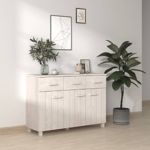 vidaXL Sideboard HAMAR White 44.5 in.x15.7 in.x31.5 in. Solid Wood Pine - 1 of 4