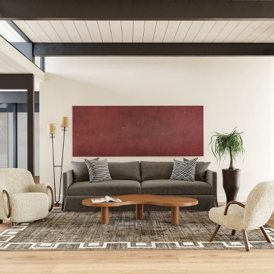 Olvera Beige and Brown Geometric Synthetic 4' x 6' Area Rug