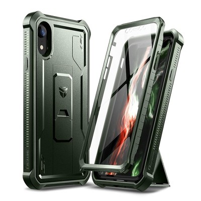 Dexnor for iPhone XR Case, [Built in Screen Protector and Kickstand] Heavy Duty Military Grade Protection Shockproof Protective Cover