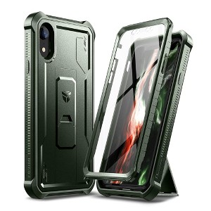 Dexnor for iPhone XR Case, [Built in Screen Protector and Kickstand] Heavy Duty Military Grade Protection Shockproof Protective Cover - 1 of 1