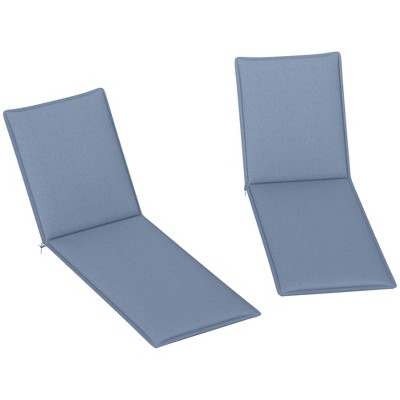 Outsunny Outdoor Lounge Chair Cushion Set of 2, Foldable Patio Chaise Lounge Cushion Set, 76" x 23"