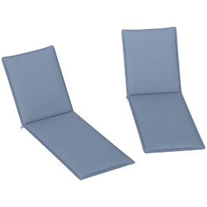 Outsunny Outdoor Lounge Chair Cushion Set of 2, Foldable Patio Chaise Lounge Cushion Set, 76" x 23" - 1 of 4
