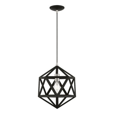 Livex Lighting Ashland 1 - Light Pendant in  Black/Brushed Nickel