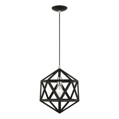 Livex Lighting Ashland 1 - Light Pendant In Black/brushed Nickel : Target